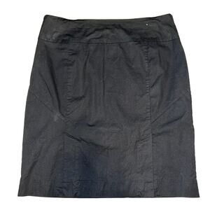 Gap Womens Stretch Straight Pencil Skirt Solid Black Lined Slit Back Size 14